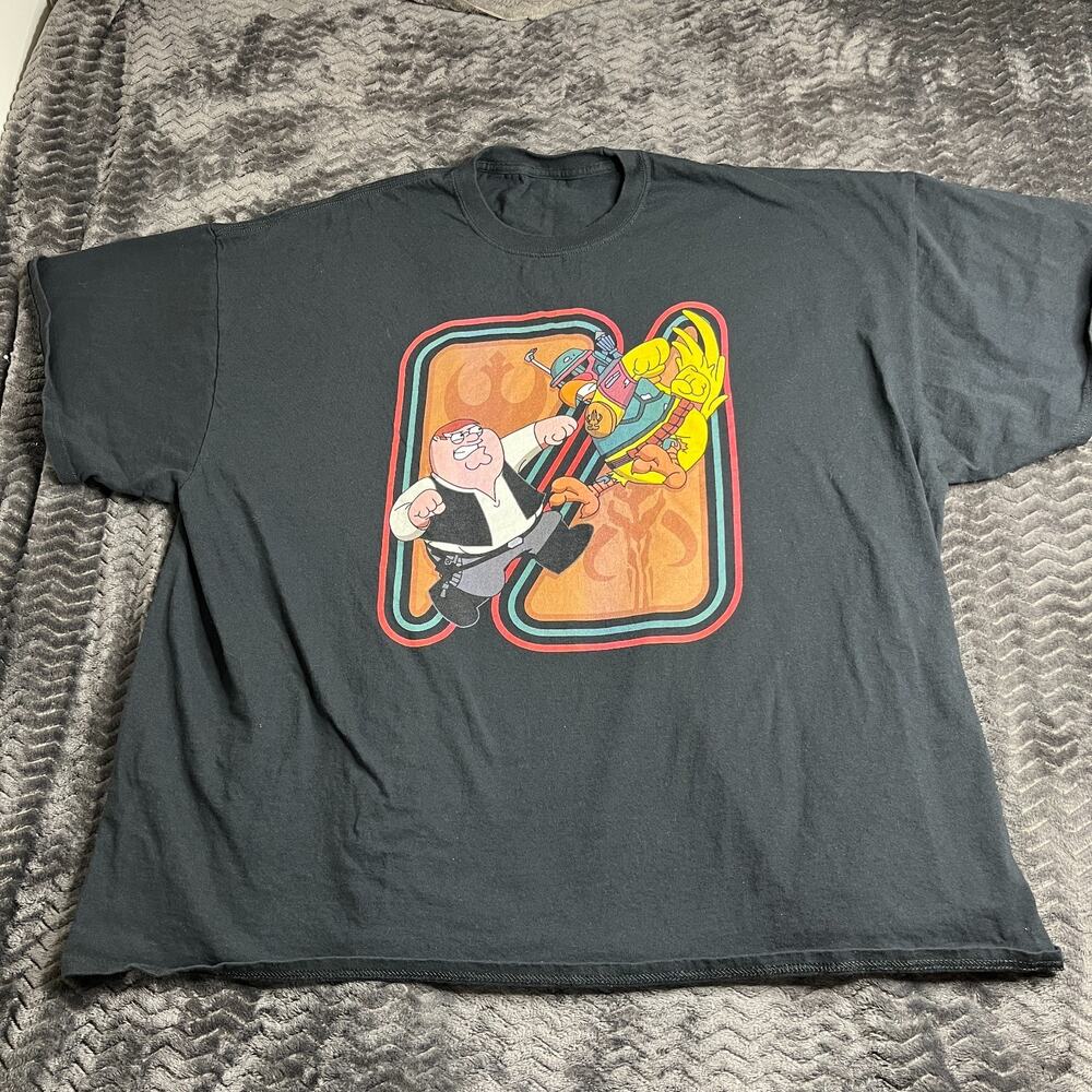 Family Guy Star Wars T-Shirt Men’s4XL Black Graphic Print Short Sleeve